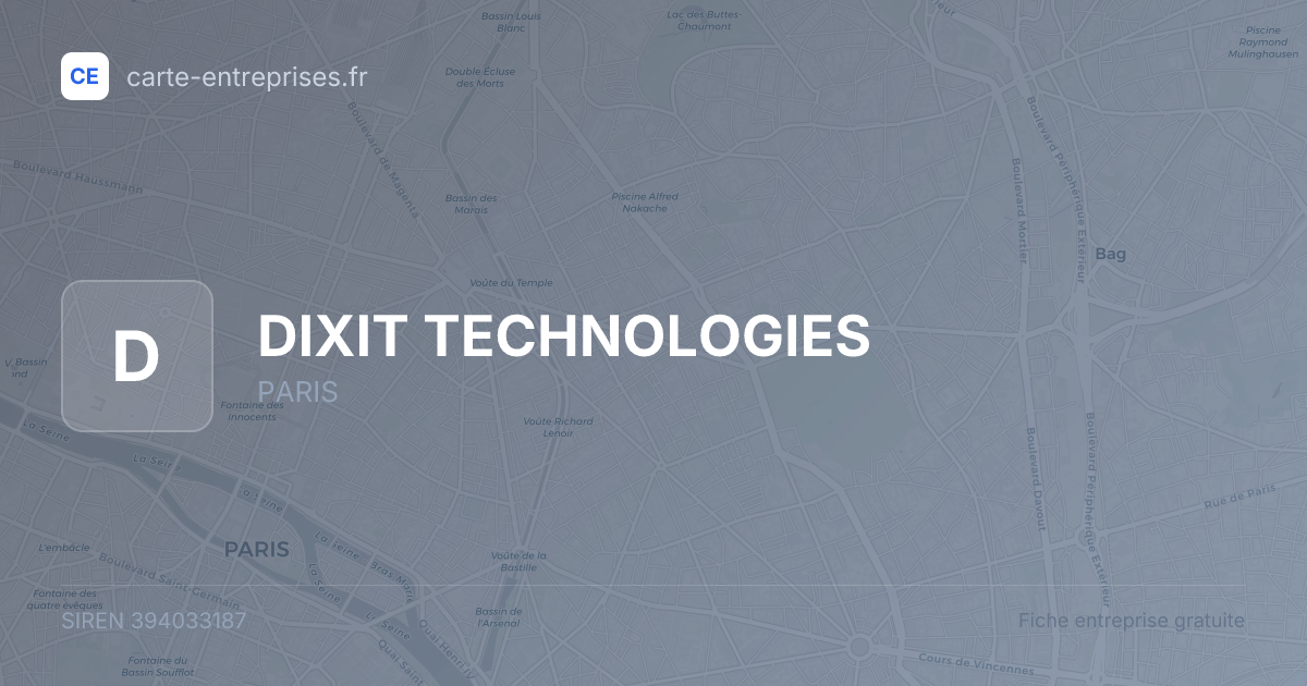 DIXIT TECHNOLOGIES — 394033187 — fiche entreprise