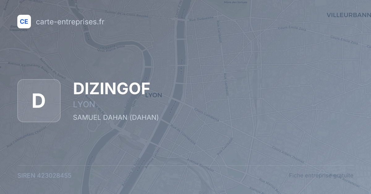 DIZINGOF — 423028455 — fiche entreprise