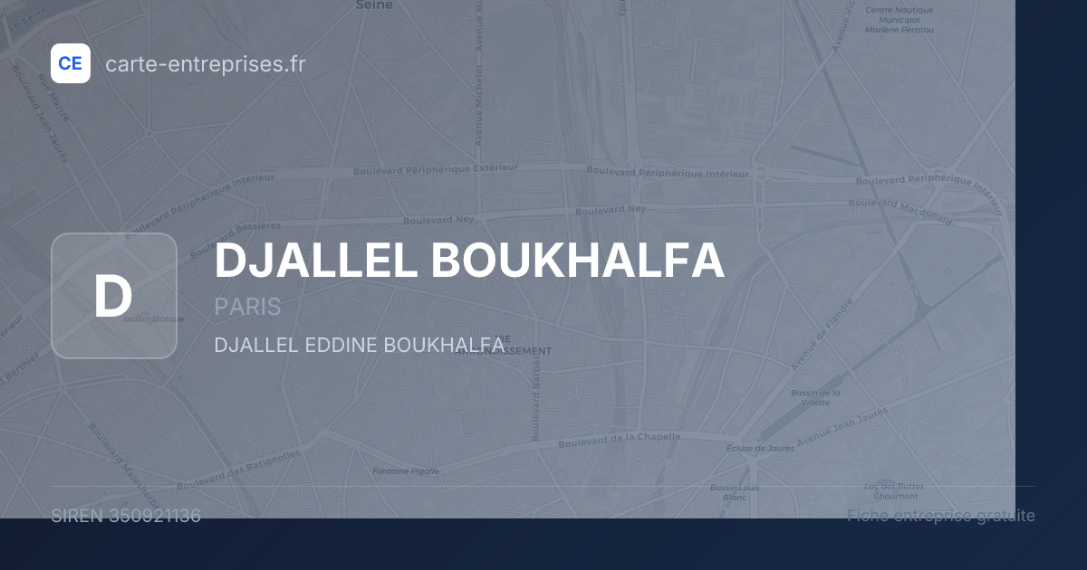 DJALLEL BOUKHALFA — 350921136 — fiche entreprise
