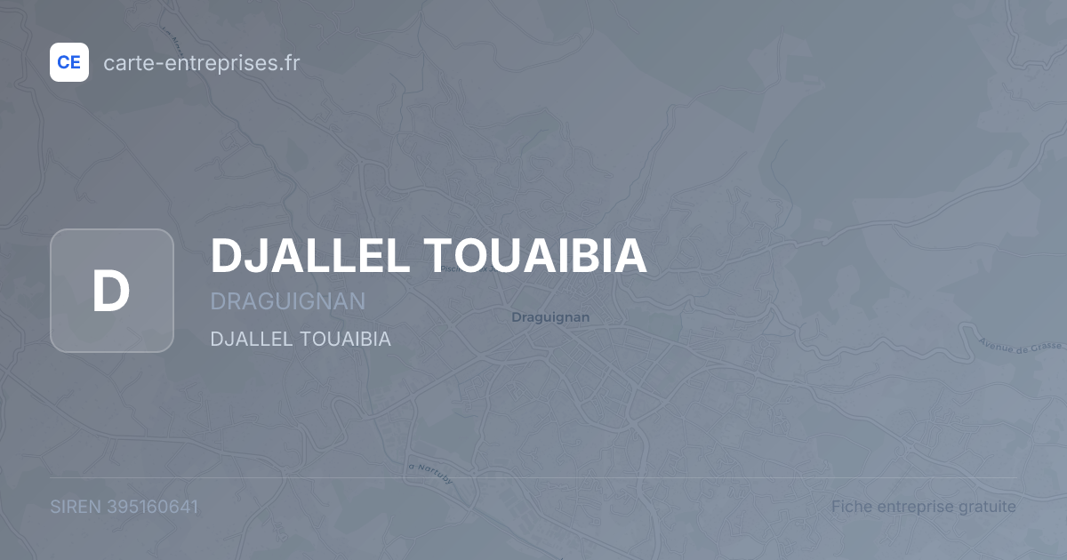 DJALLEL TOUAIBIA — 395160641 — fiche entreprise