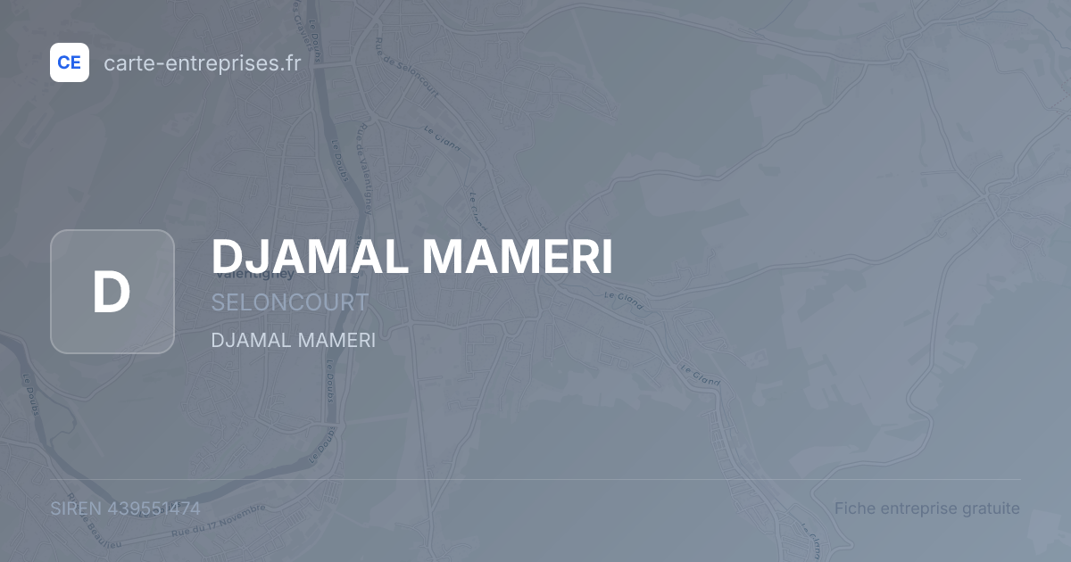 DJAMAL MAMERI — 439551474 — fiche entreprise