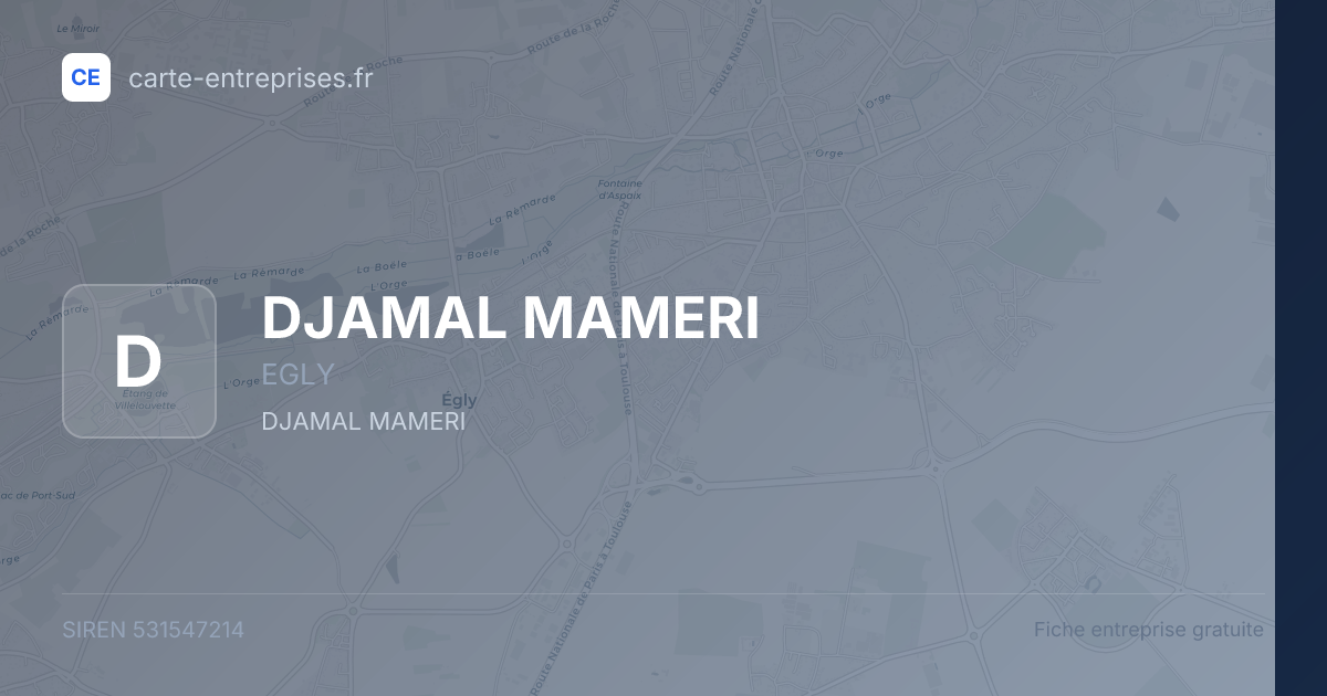 DJAMAL MAMERI — 531547214 — fiche entreprise