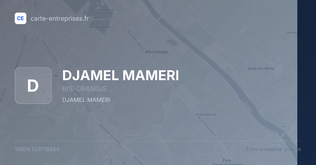 DJAMEL MAMERI — 529718884 — fiche entreprise