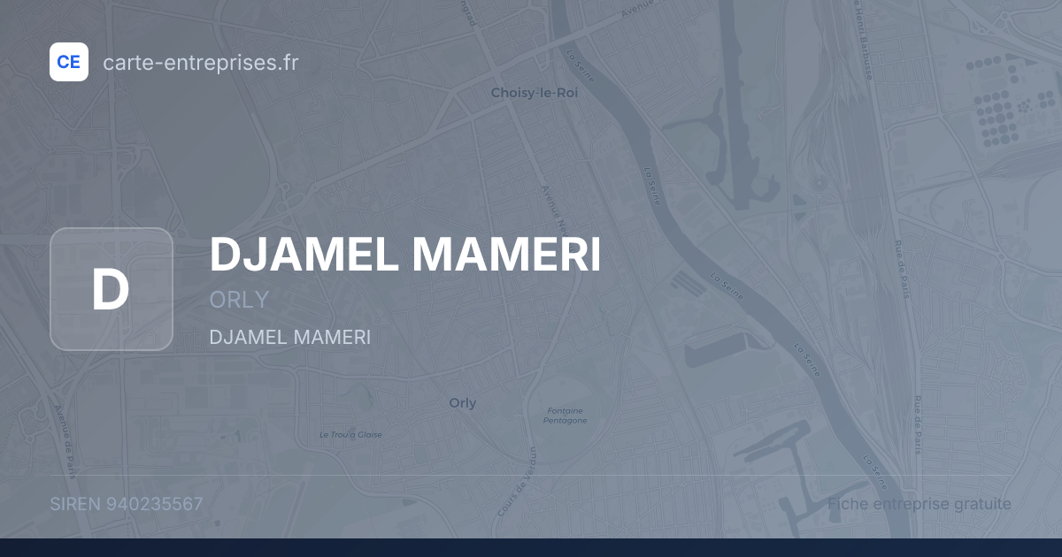 DJAMEL MAMERI — 940235567 — fiche entreprise