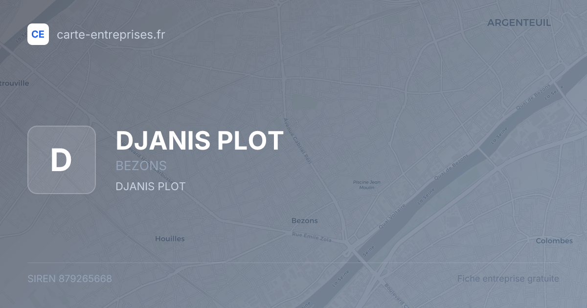 DJANIS PLOT — 879265668 — fiche entreprise