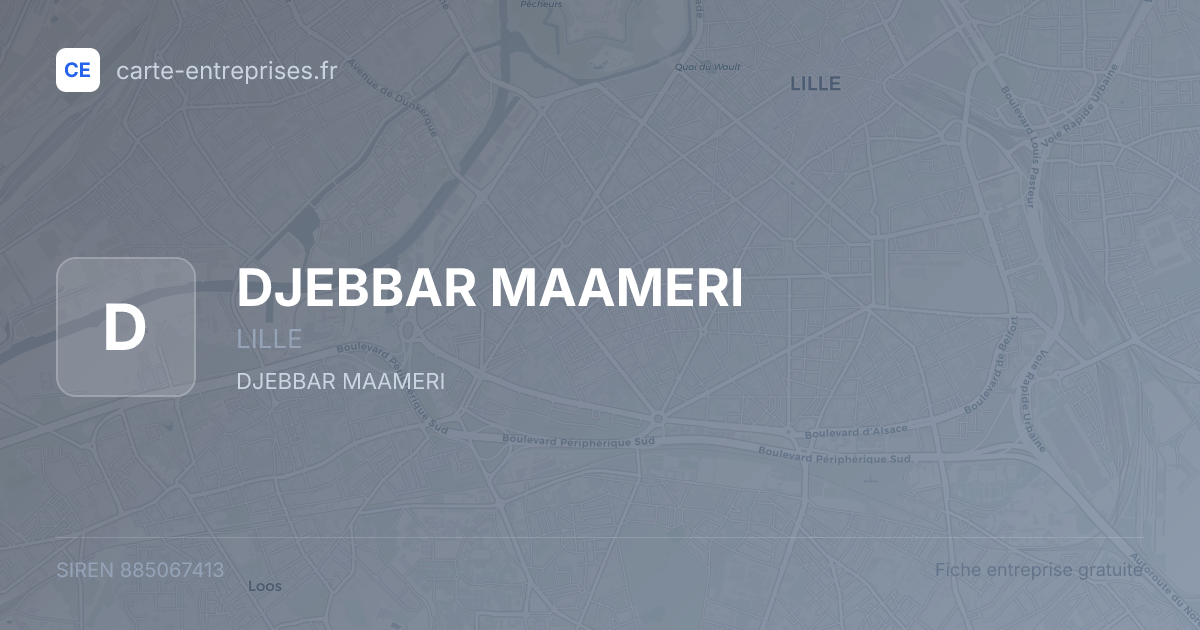 DJEBBAR MAAMERI — 885067413 — fiche entreprise