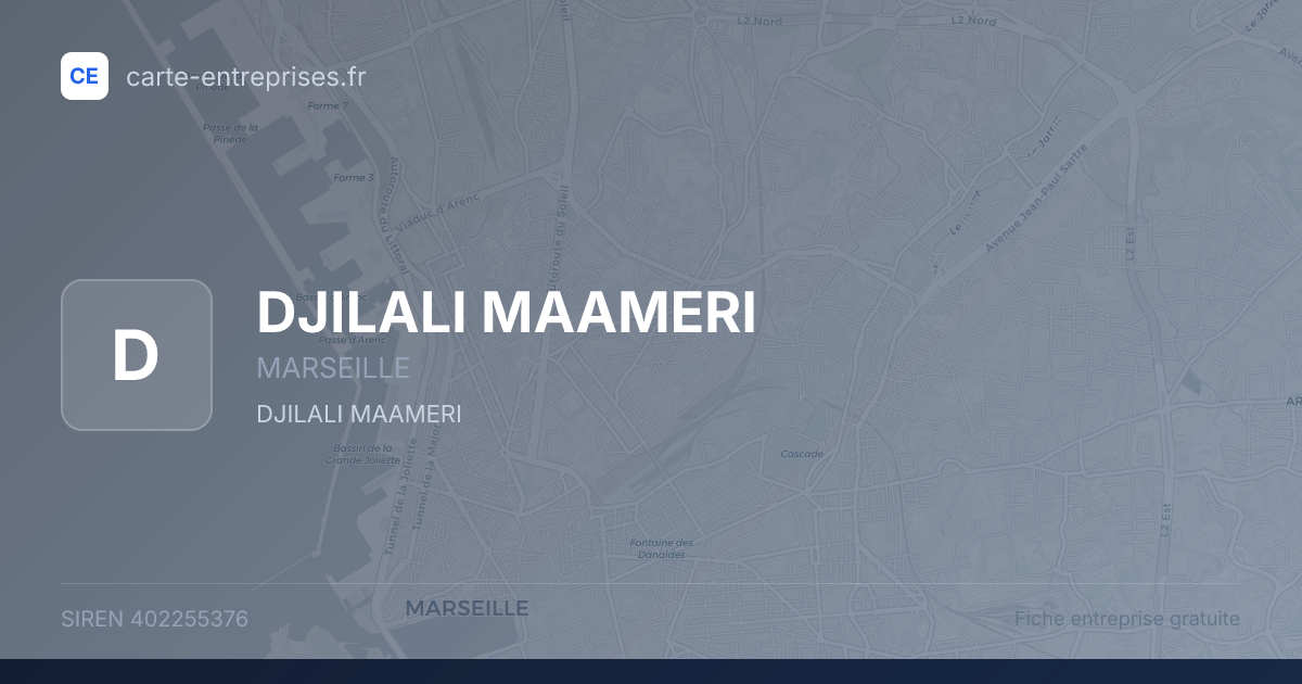 DJILALI MAAMERI — 402255376 — fiche entreprise
