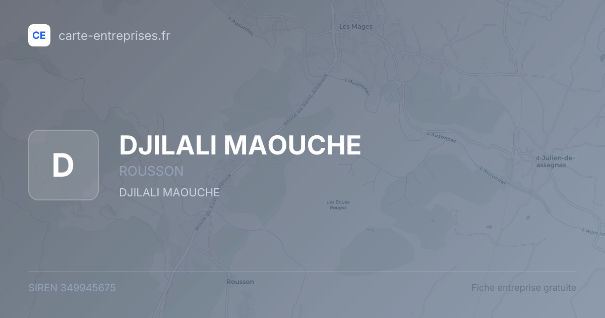 DJILALI MAOUCHE — 349945675 — fiche entreprise