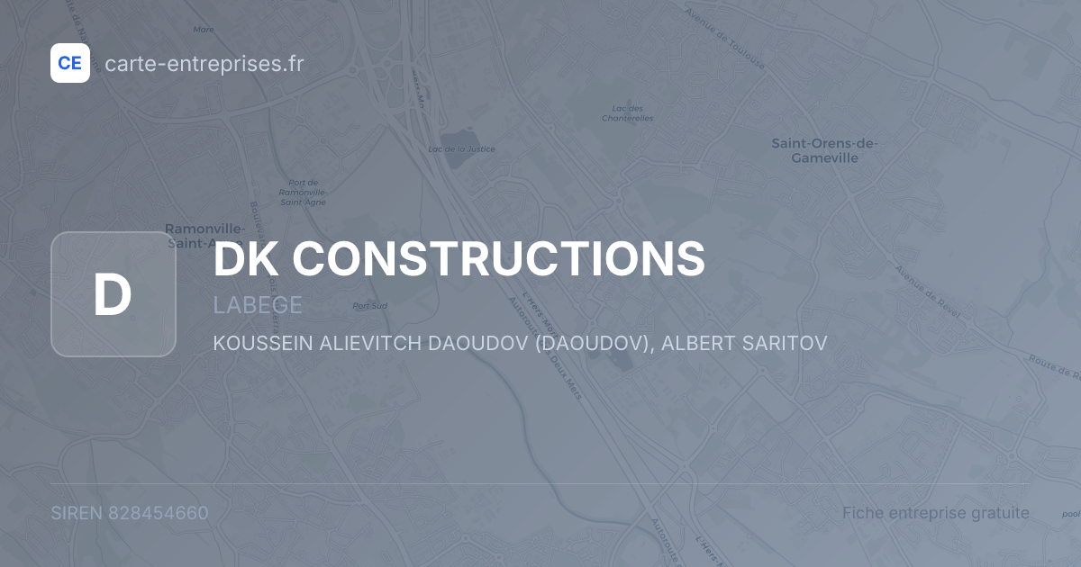 DK CONSTRUCTIONS — 828454660 — fiche entreprise