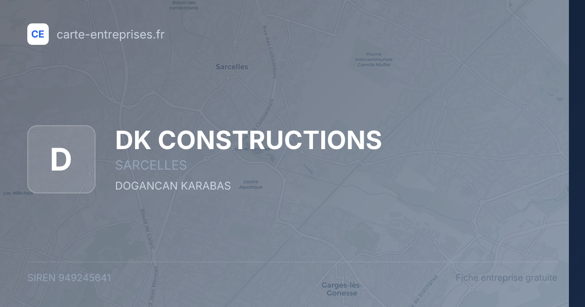 DK CONSTRUCTIONS — 949245641 — fiche entreprise