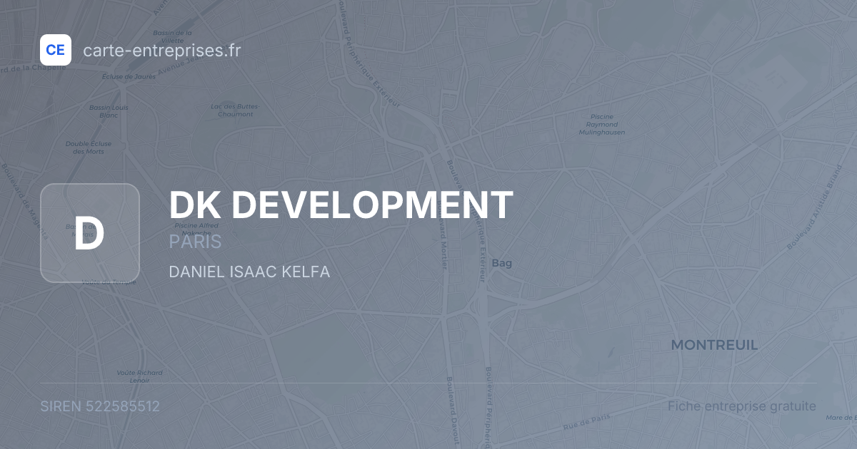 DK DEVELOPMENT — 522585512 — fiche entreprise