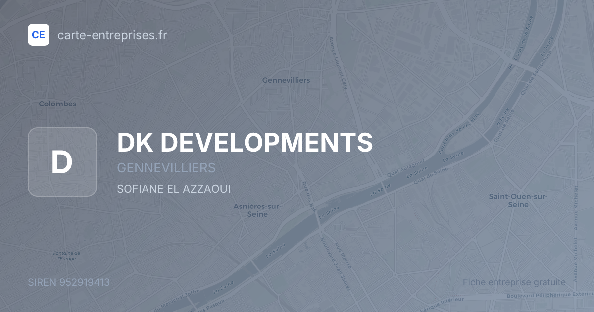 DK DEVELOPMENTS — 952919413 — fiche entreprise