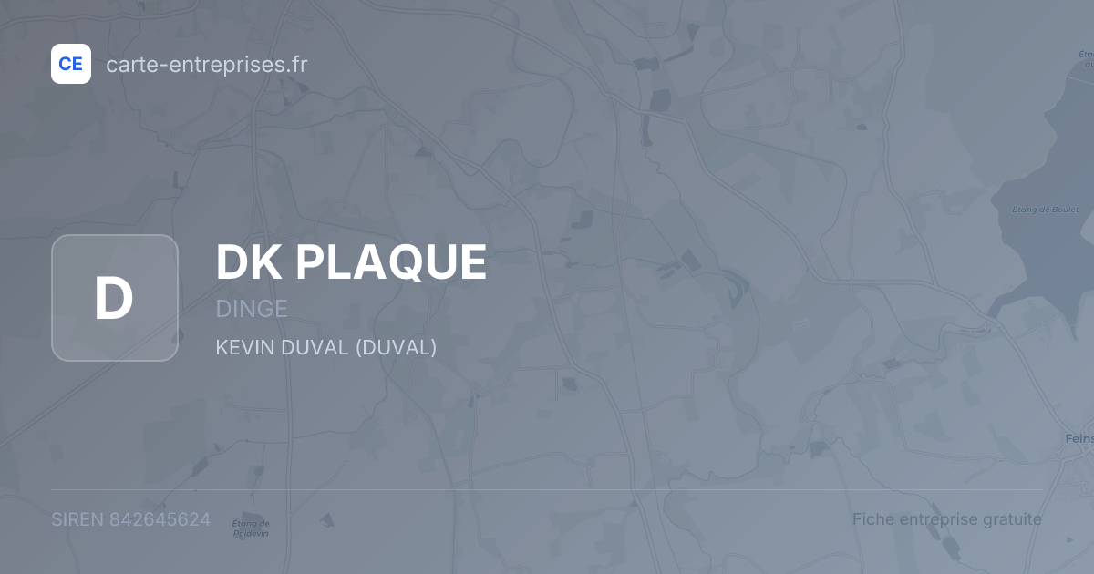 DK PLAQUE — 842645624 — fiche entreprise