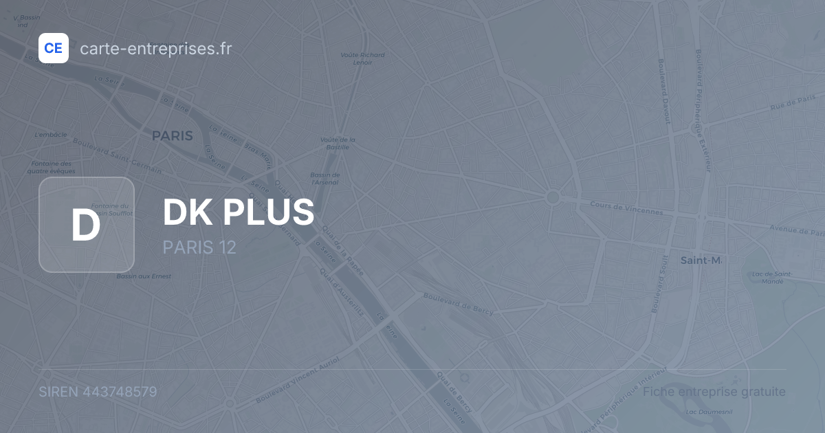 DK PLUS — 443748579 — fiche entreprise
