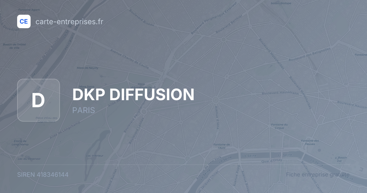 DKP DIFFUSION — 418346144 — fiche entreprise