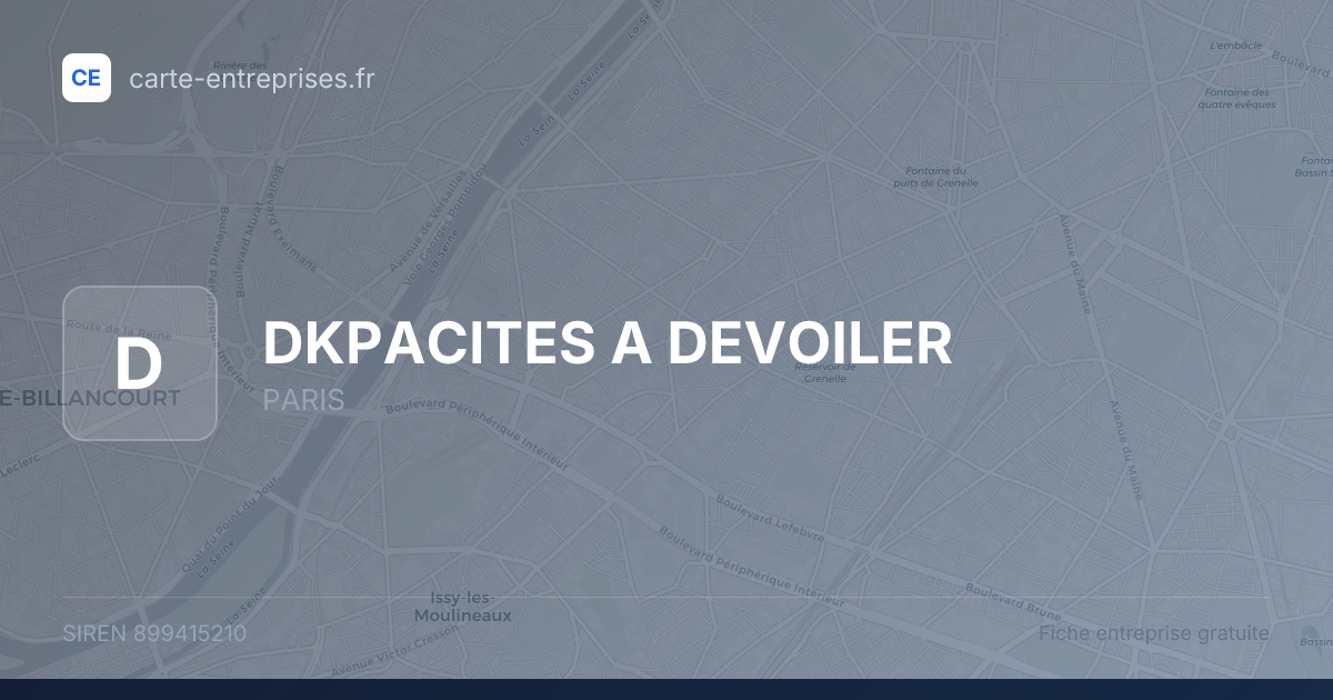 DKPACITES A DEVOILER — 899415210 — fiche entreprise