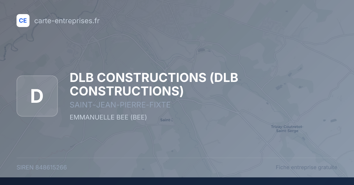DLB CONSTRUCTIONS — 848615266 — fiche entreprise