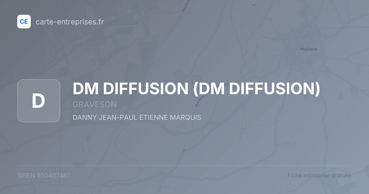 DM DIFFUSION — 850407487 — fiche entreprise