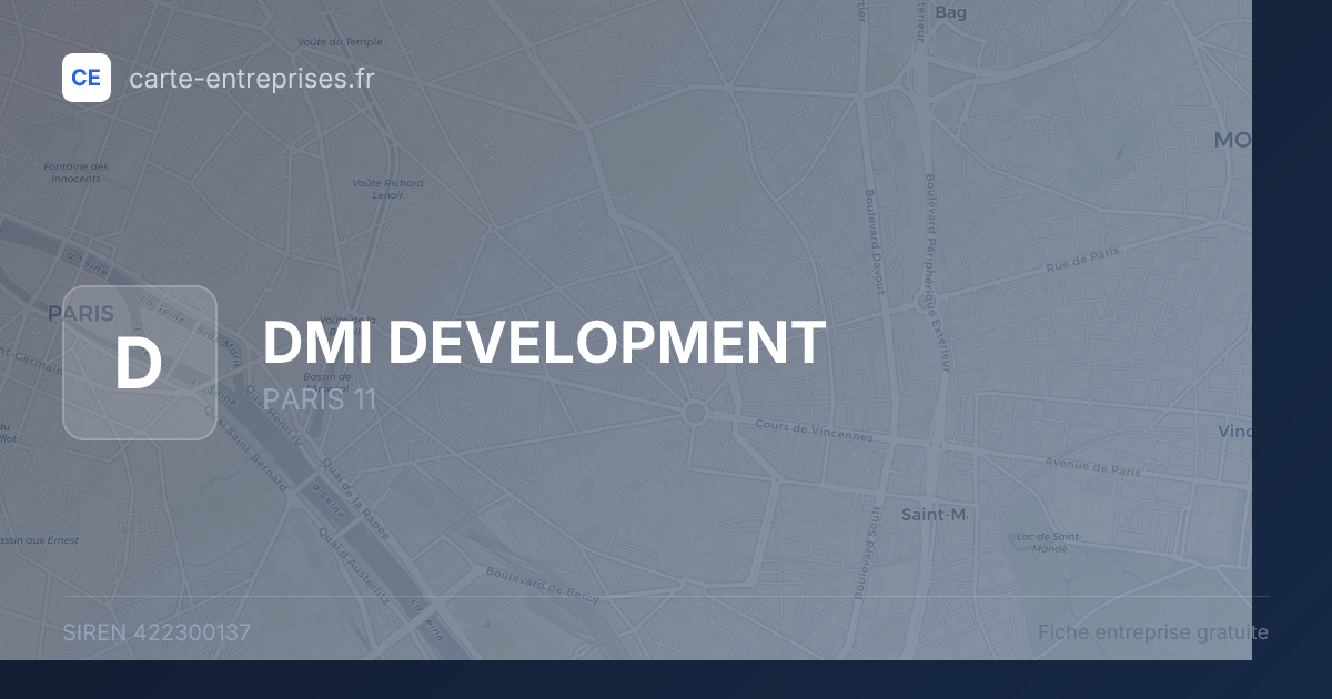 DMI DEVELOPMENT — 422300137 — fiche entreprise