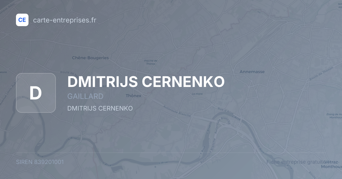 DMITRIJS CERNENKO — 839201001 — fiche entreprise