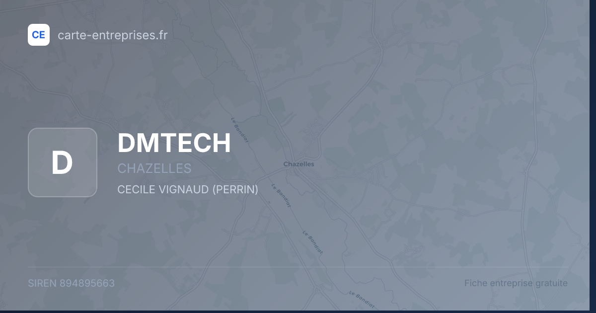 DMTECH — 894895663 — fiche entreprise