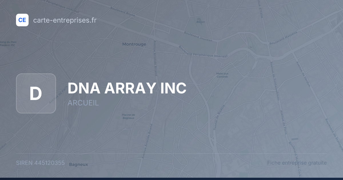 DNA ARRAY INC — 445120355 — fiche entreprise