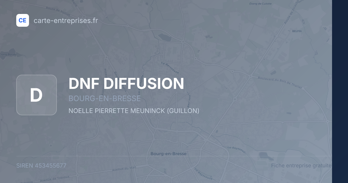 DNF DIFFUSION — 453455677 — fiche entreprise