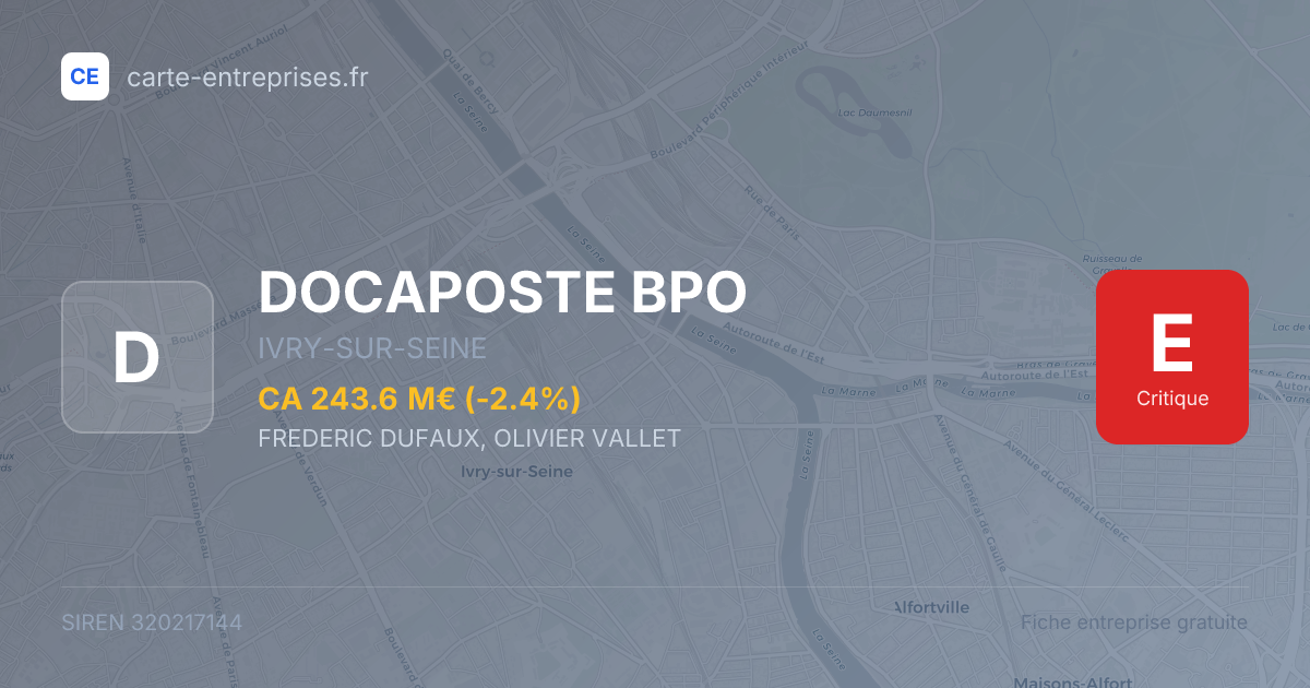 DOCAPOSTE BPO — 320217144 — fiche entreprise