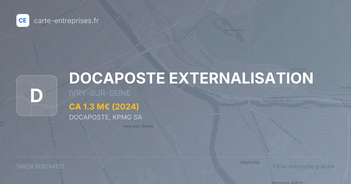 DOCAPOSTE EXTERNALISATION — 808154157 — fiche entreprise