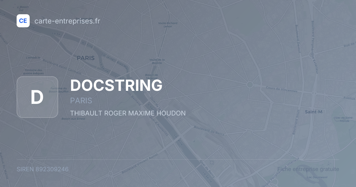 DOCSTRING — 892309246 — fiche entreprise