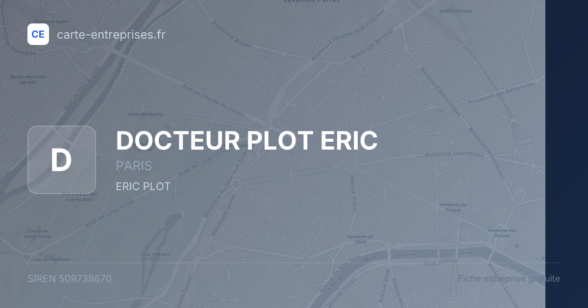 DOCTEUR PLOT ERIC — 509738670 — fiche entreprise