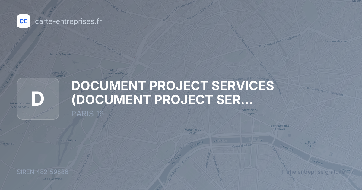 DOCUMENT PROJECT SERVICES (DOCUMENT PROJECT SERVICES-DPS) — 482159886 — fiche entreprise