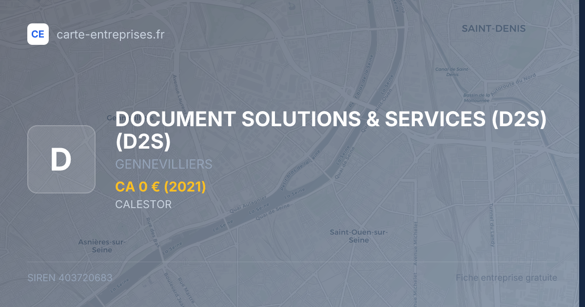 DOCUMENT SOLUTIONS & SERVICES (D2S) (D2S) — 403720683 — fiche entreprise