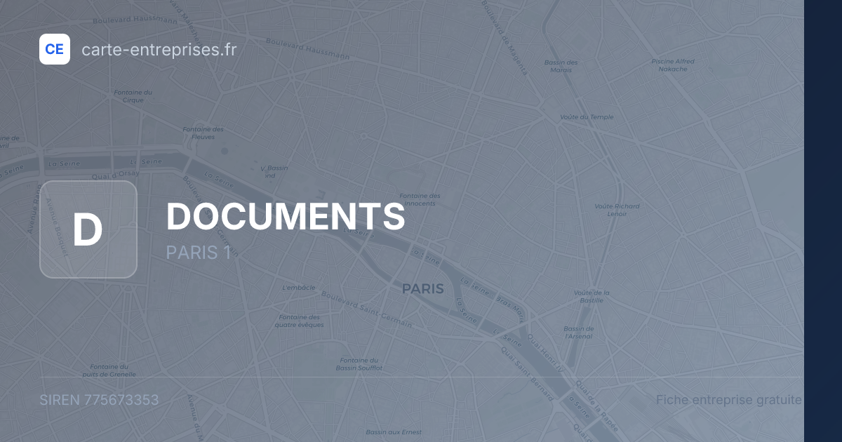 DOCUMENTS — 775673353 — fiche entreprise