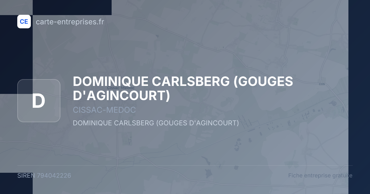 DOMINIQUE CARLSBERG (GOUGES D'AGINCOURT) — 794042226 — fiche entreprise