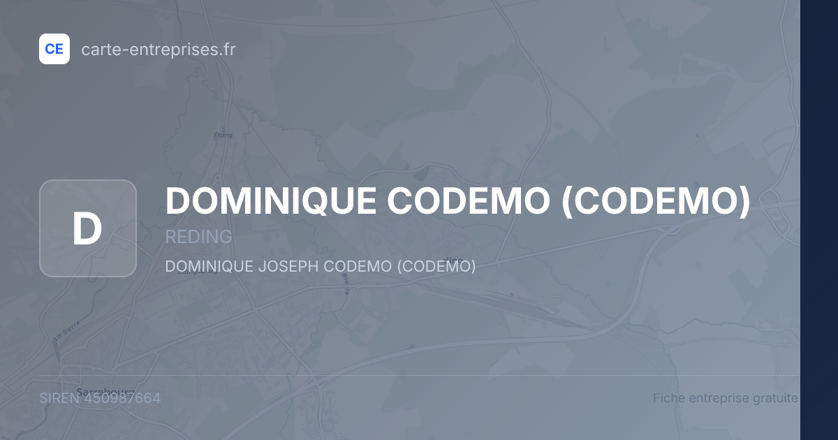 DOMINIQUE CODEMO (CODEMO) — 450987664 — fiche entreprise