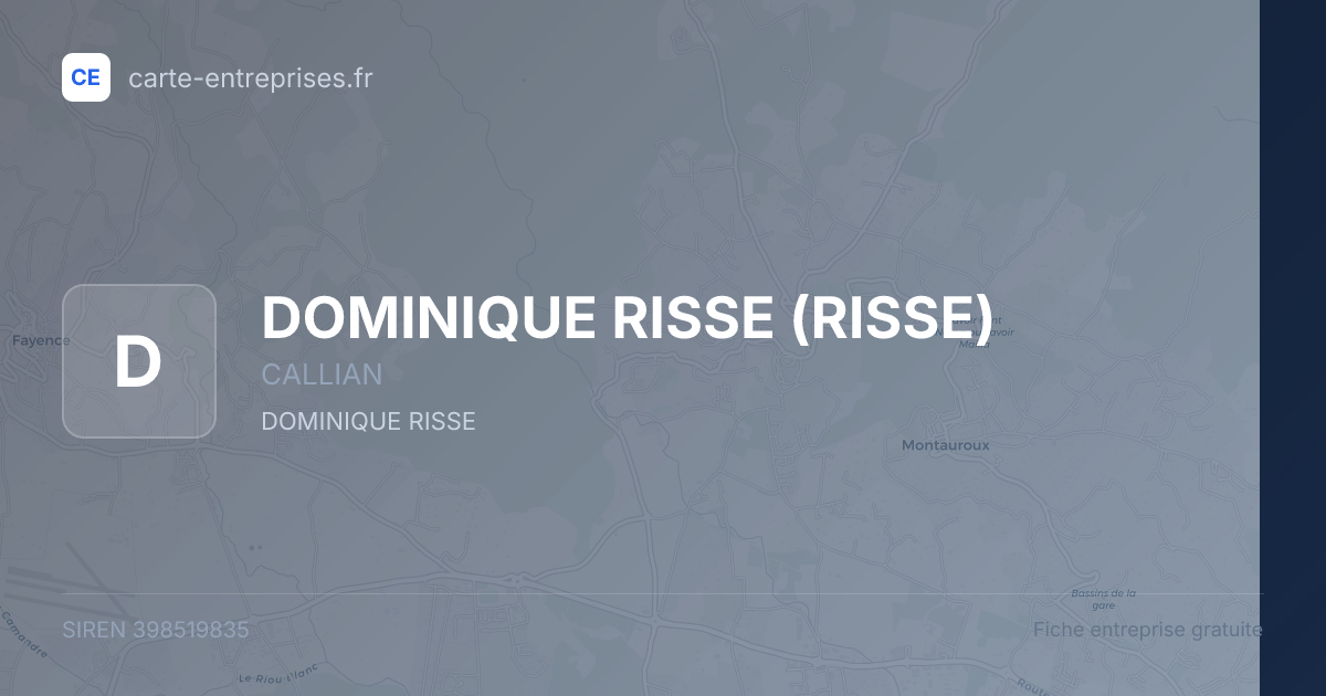 DOMINIQUE RISSE (RISSE) — 398519835 — fiche entreprise