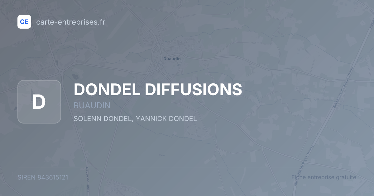 DONDEL DIFFUSIONS — 843615121 — fiche entreprise
