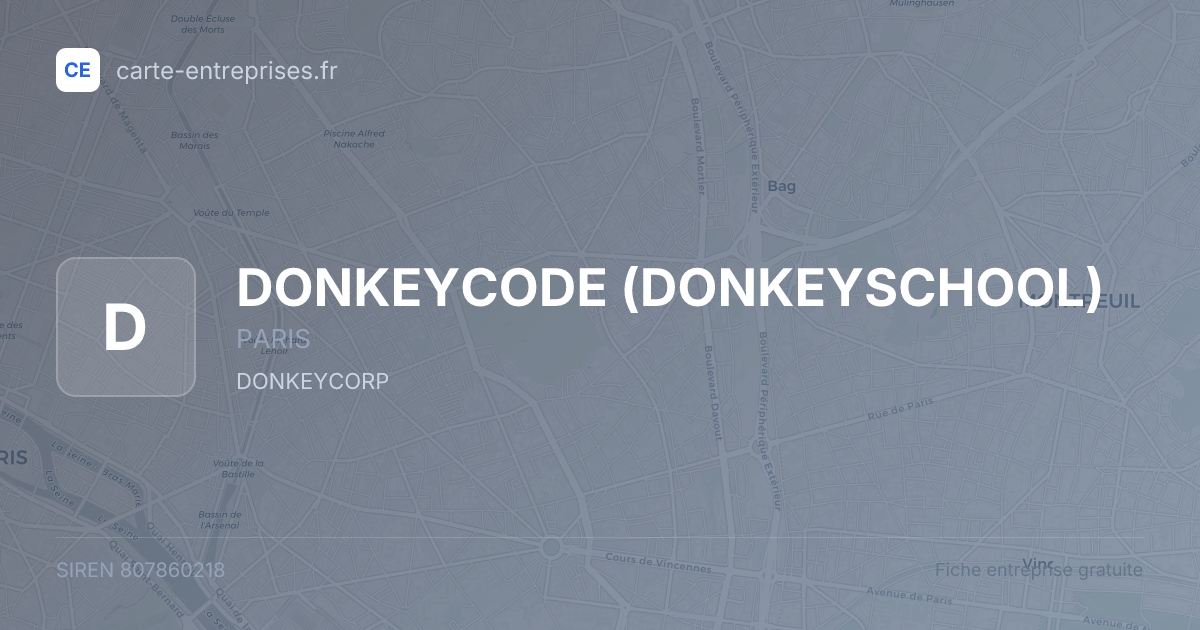 DONKEYCODE (DONKEYSCHOOL) — 807860218 — fiche entreprise