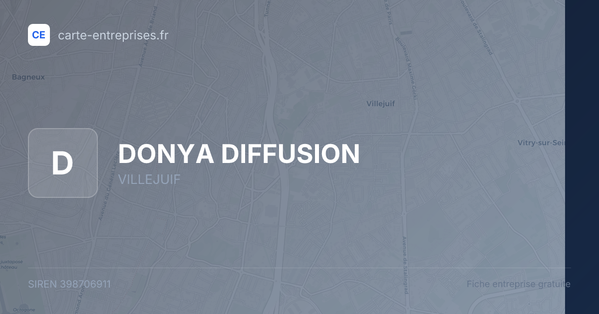 DONYA DIFFUSION — 398706911 — fiche entreprise
