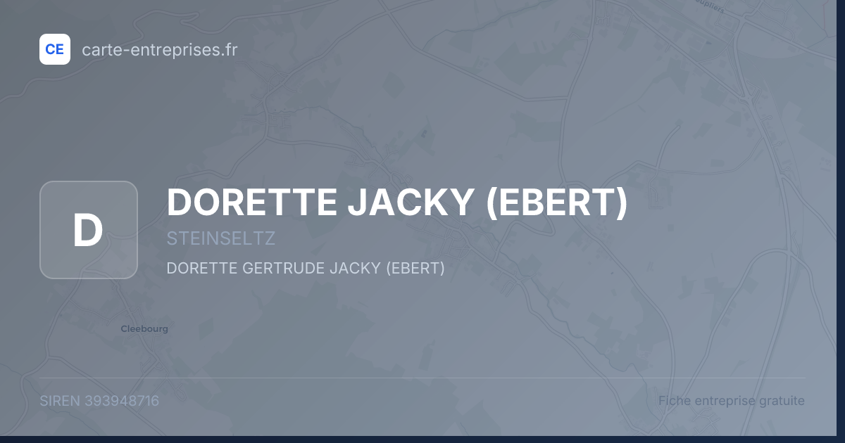 DORETTE JACKY (EBERT) — 393948716 — fiche entreprise