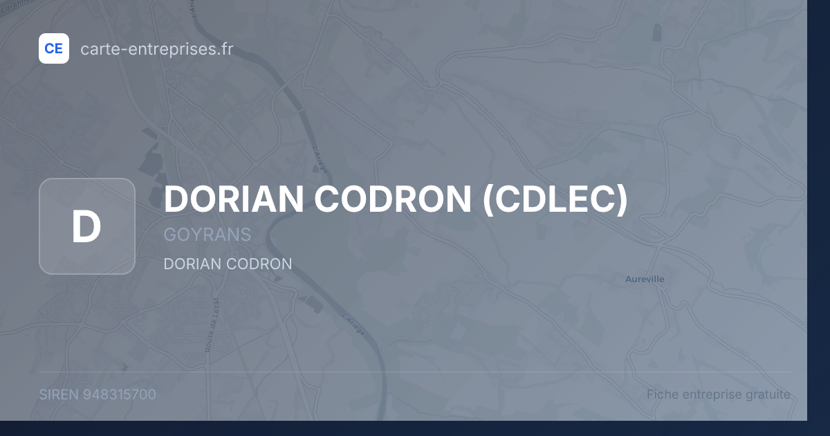 DORIAN CODRON (CDLEC) — 948315700 — fiche entreprise