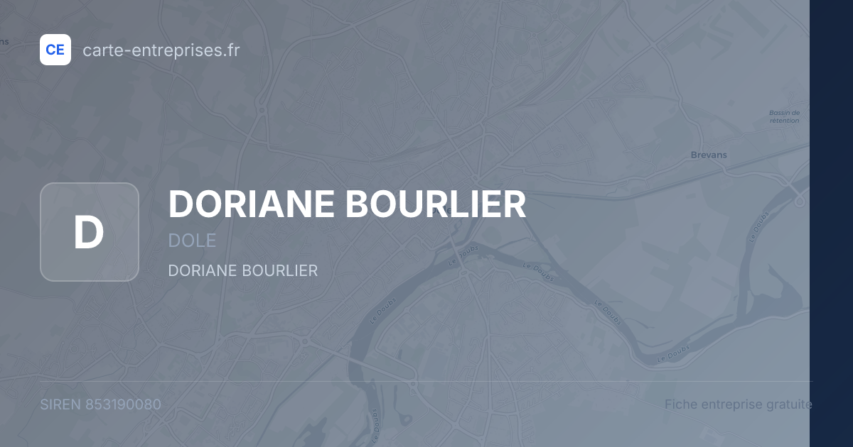 DORIANE BOURLIER — 853190080 — fiche entreprise