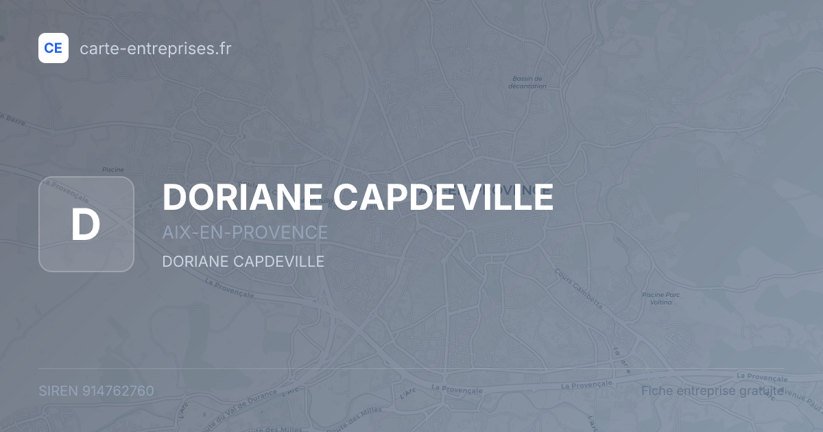 DORIANE CAPDEVILLE — 914762760 — fiche entreprise