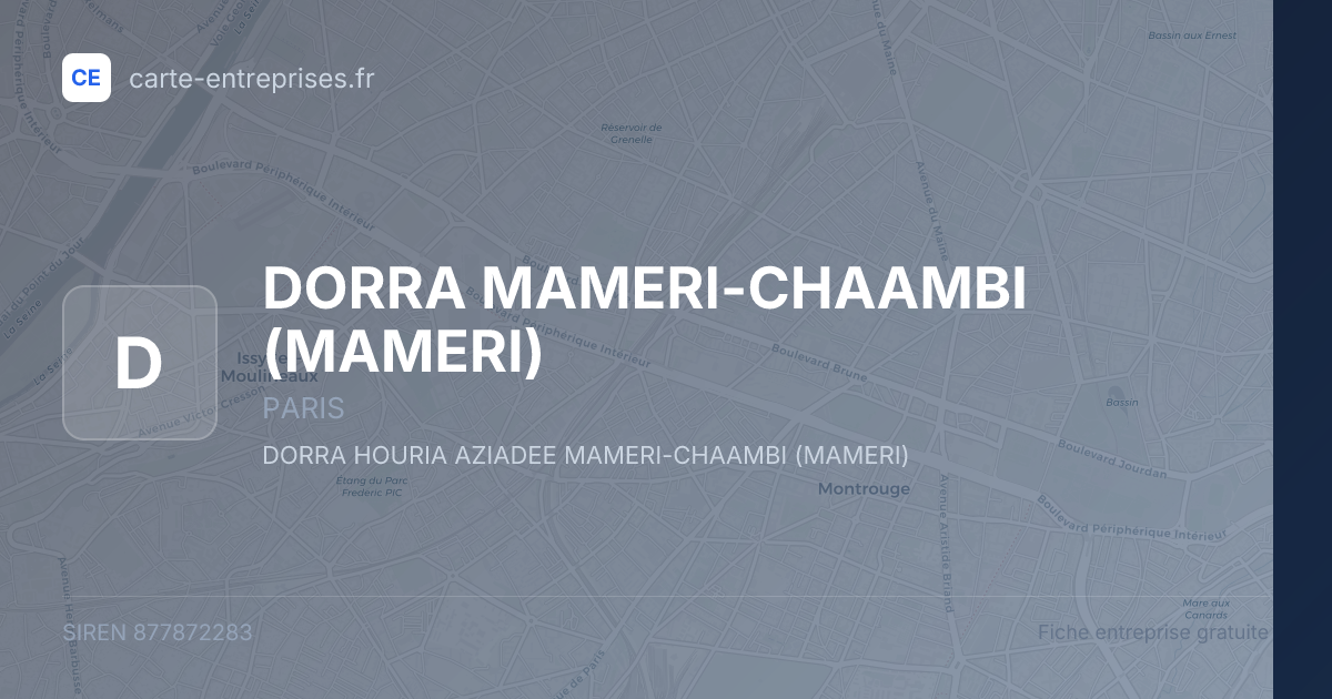 DORRA MAMERI-CHAAMBI (MAMERI) — 877872283 — fiche entreprise