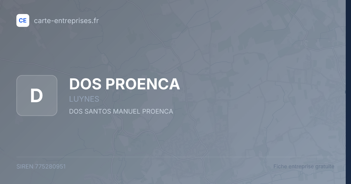 DOS PROENCA — 775280951 — fiche entreprise