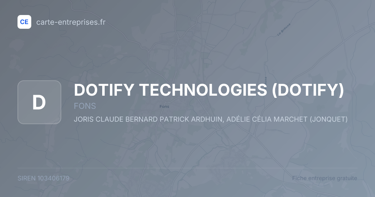DOTIFY TECHNOLOGIES (DOTIFY) — 103406179 — fiche entreprise