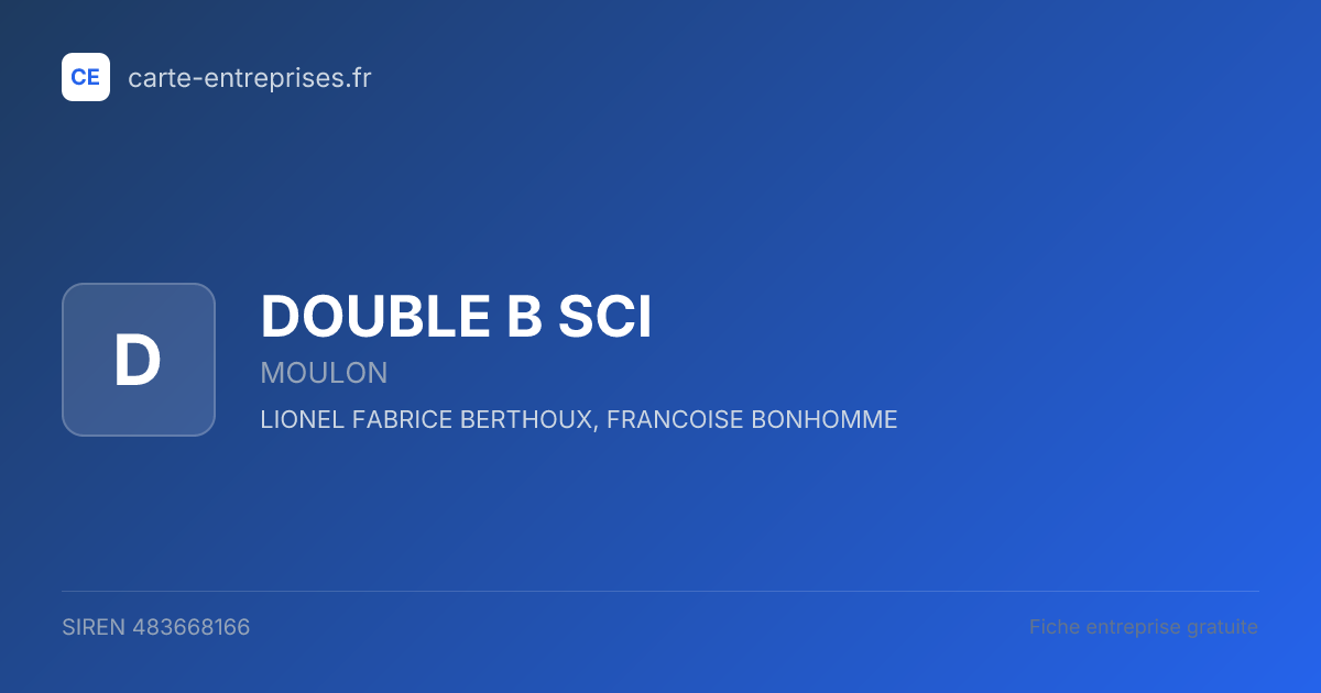 DOUBLE B SCI — 483668166 — fiche entreprise