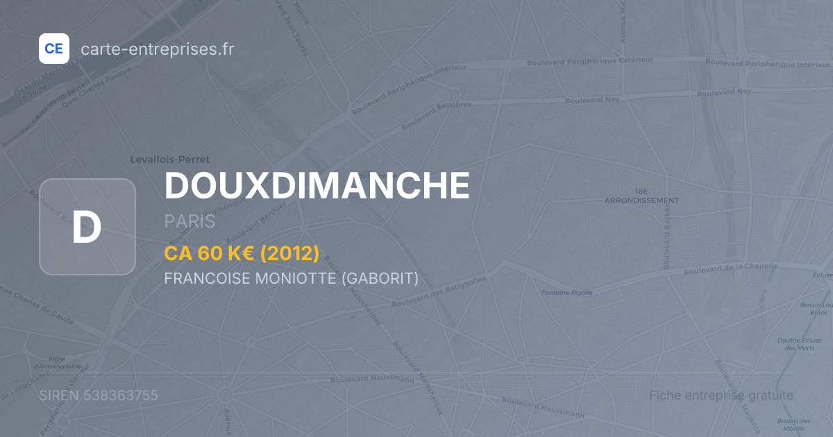 DOUXDIMANCHE — 538363755 — fiche entreprise
