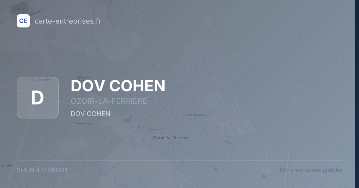DOV COHEN — 477740641 — fiche entreprise